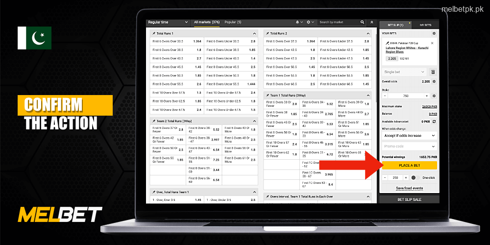 Confirm your bet at Melbet and wait for the match to finish
