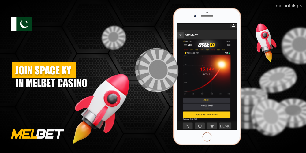پاکستانی جواریوں میں مقبول، Melbet کیسینو میں Space XY آن لائن گیم شاندار گرافکس، سادہ گیم پلے اور بڑی جیت حاصل کرنے کا موقع فراہم کرتی ہے۔